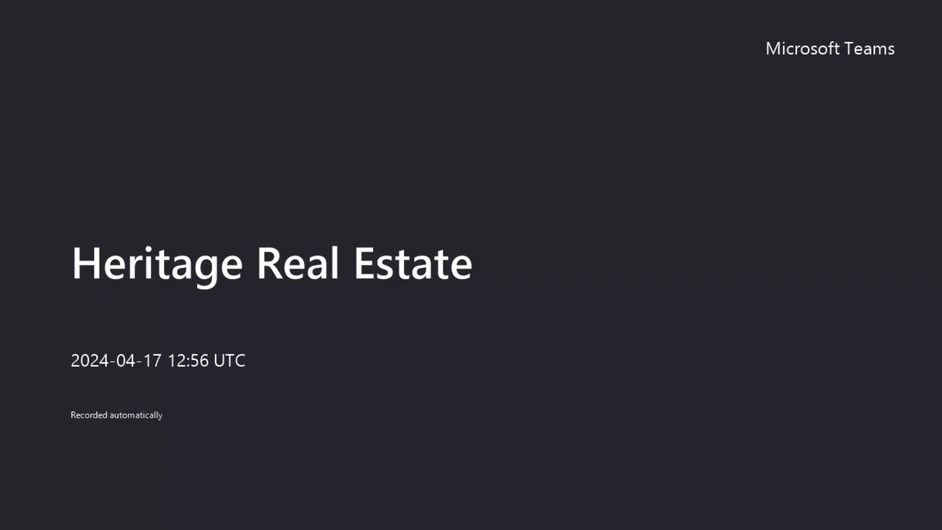 Heritage Real Estate 04/17/2024 on Vimeo