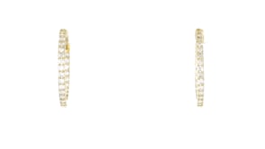 1.00 ct. t.w. Diamond Inside-Outside Hoop Earrings in 14kt Yellow Gold