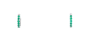 Gabriel Designs .18 ct. t.w. Emerald Huggie Hoop Earrings in 14kt White Gold
