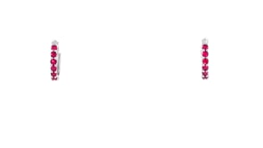 Gabriel Designs .26 ct. t.w. Ruby Huggie Hoop Earrings in 14kt White Gold