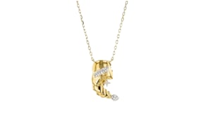 Diamond-Accented Zodiac Symbol Necklace in 18kt Gold Over Sterling