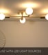 Video Lucide LESTER - Flush ceiling light - 4xE27 - Matt Gold / Brass
