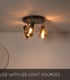 Video Nila Vintage Ceiling Spotlight - Ø 36cm - 3xE14 - Black