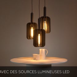 Suspension Rafal grise Ø 50 cm E27 3 x 40 W LUCIDE