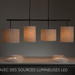 Suspension Maya crème E27 4 x 40 W LUCIDE