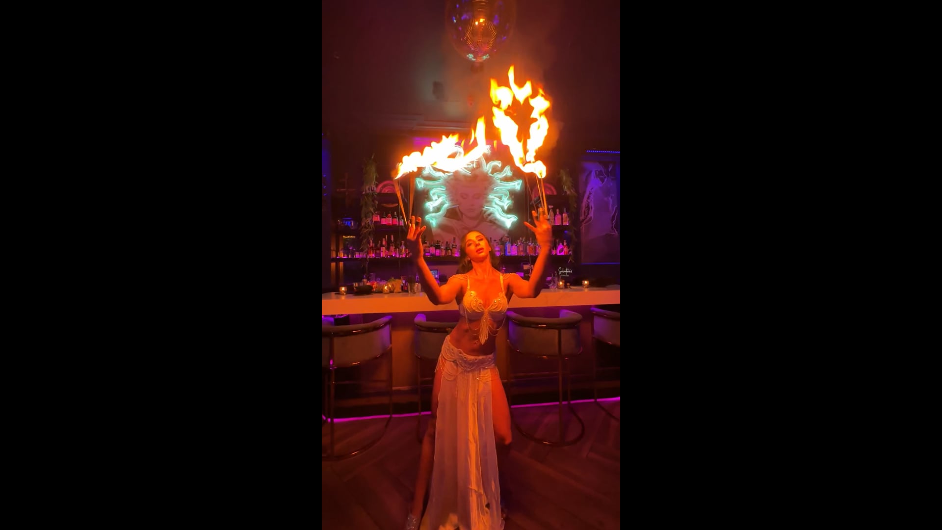 Promotional video thumbnail 2 for Fire Eating - Silk Fans - Hand Balancing