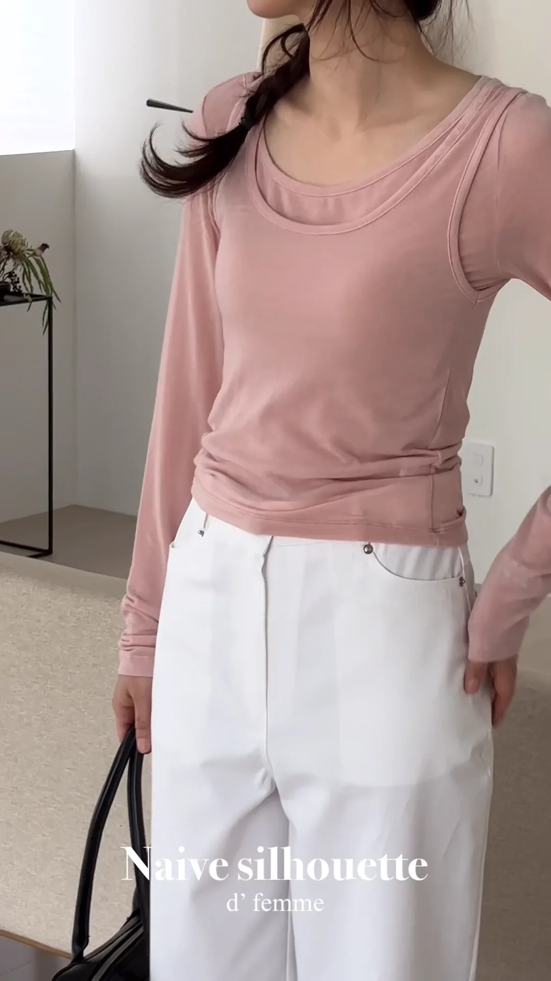 SET] テンセルスパンレイヤードノースリーブ長袖Tシャツセット4color