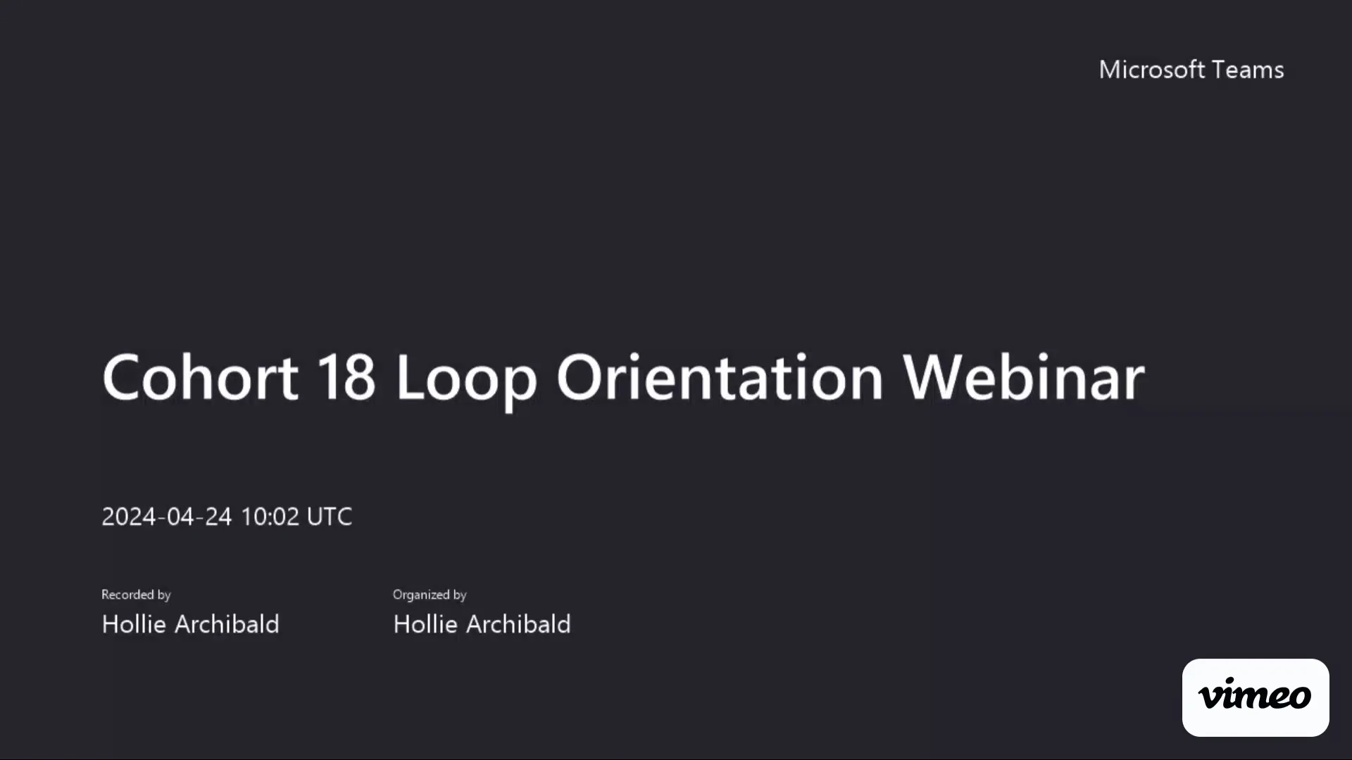 Cohort 18 Loop Orientation Webinar on Vimeo