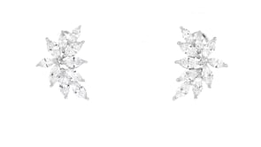 3.50 ct. t.w. Marquise CZ Cluster Earrings in Sterling Silver