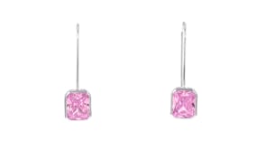 8.50 ct. t.w. Simulated Pink Sapphire Drop Earrings in Sterling Silver