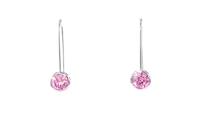 3.80 ct. t.w. Simulated Pink Sapphire Drop Earrings in Sterling Silver