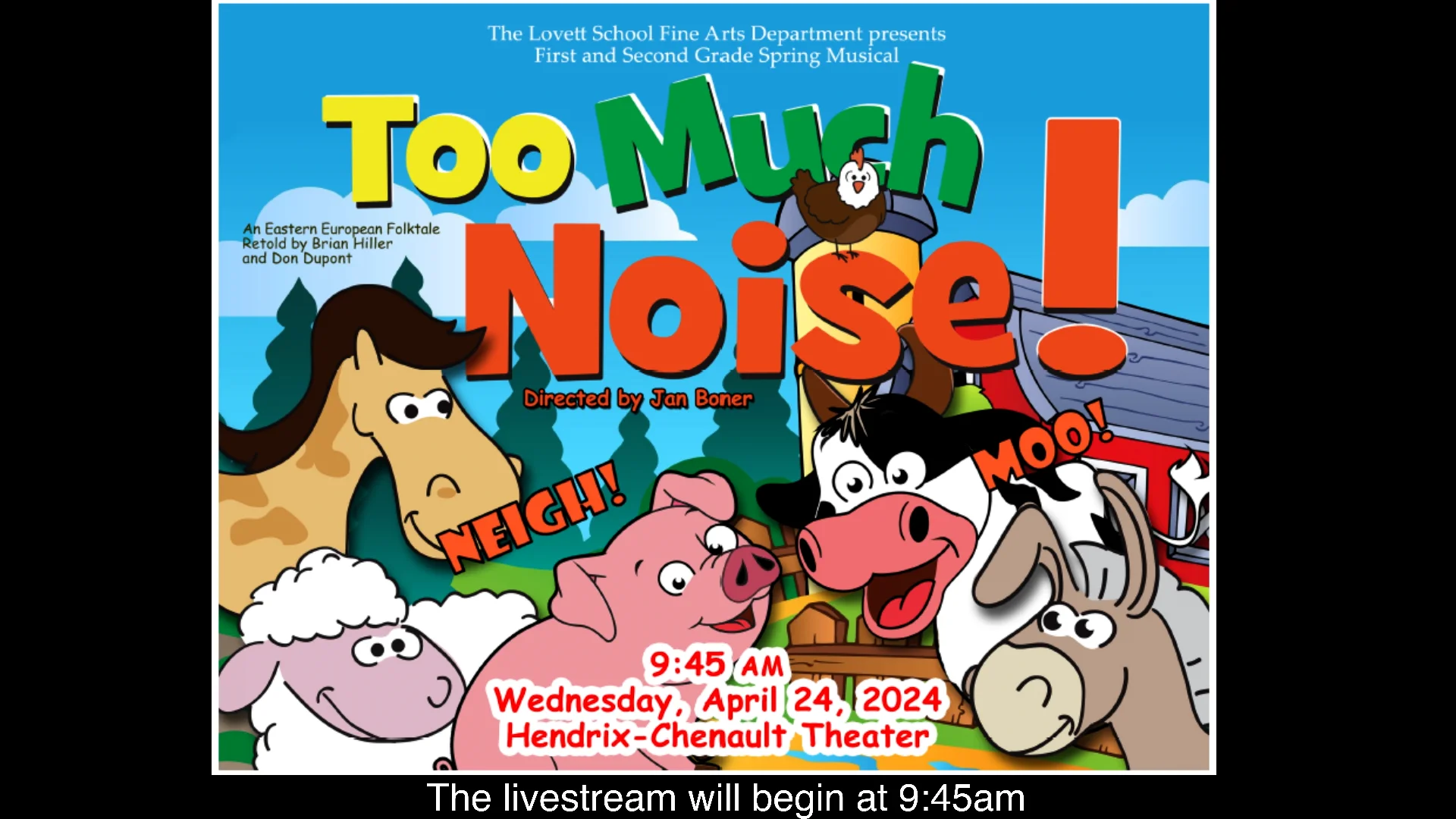April 24, 2024 1st & 2nd Grade Spring Musical Too Much Noise! on Vimeo