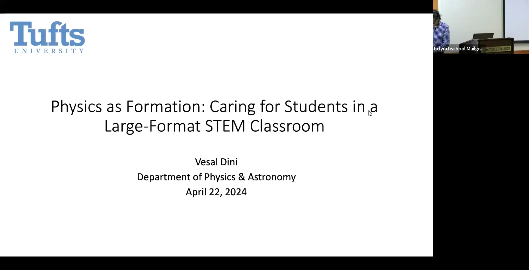Faculty Speaker Series: Vesal Dini, April 22, 2024 on Vimeo