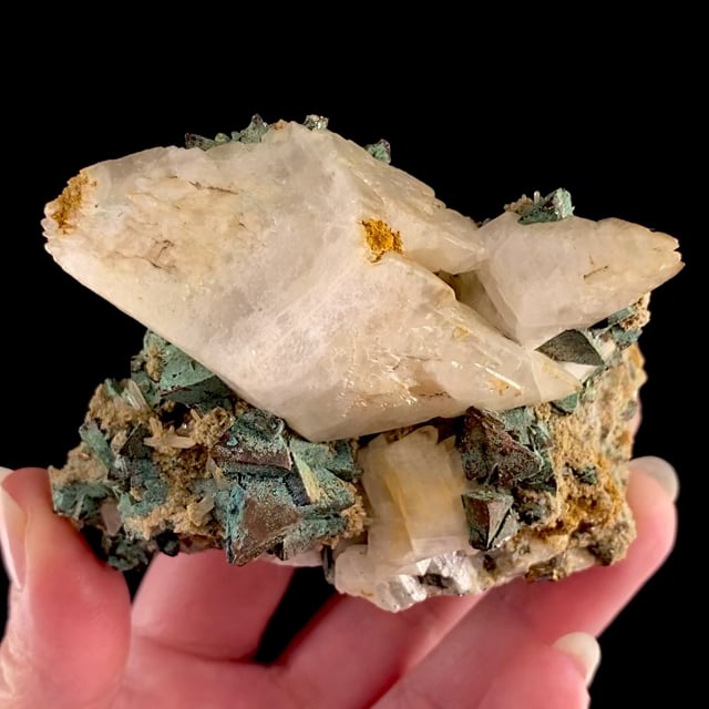 Calcite with Chalcopyrite and Malachite (classic locality)