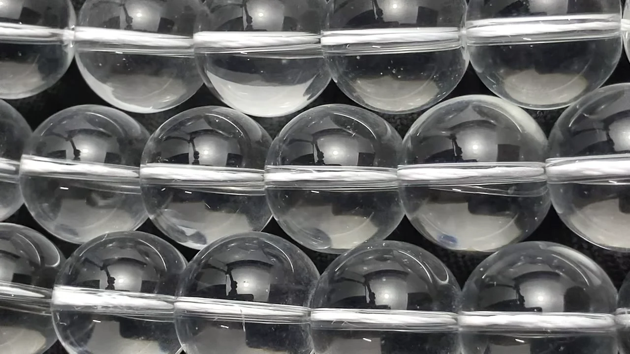 クリスタル(溶錬水晶) ラウンド18mm 1連｜天然石ビーズの卸問屋