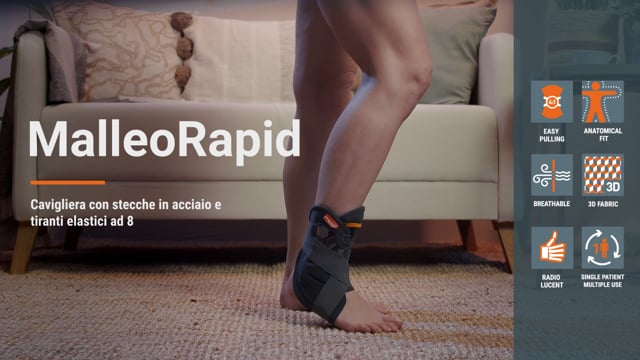 Malleorapid - Cavigliera con stecche in acciaio e tiranti elastici ad 8