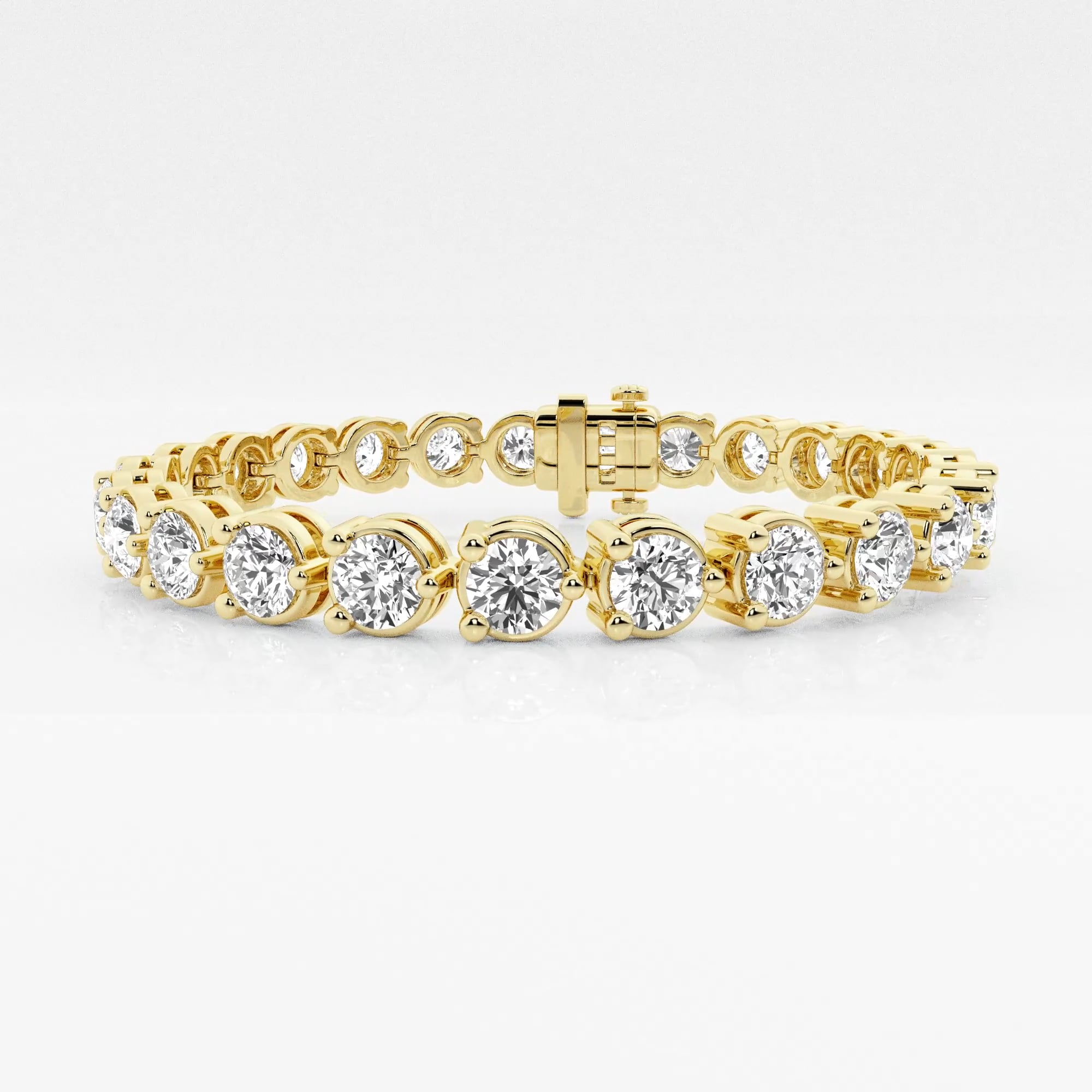 15 ctw Round Lab Grown Diamond Three Prong Tennis Bracelet