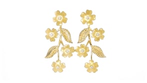 10 ct. t.w. Diamond Flower Vine Drop Earrings in 18kt Gold Over Sterling