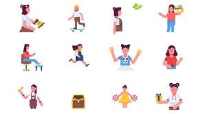 Animated Flat Girls Icons, a Duotone Icon by Prosymbols (Thumbnail 10 of 10)
