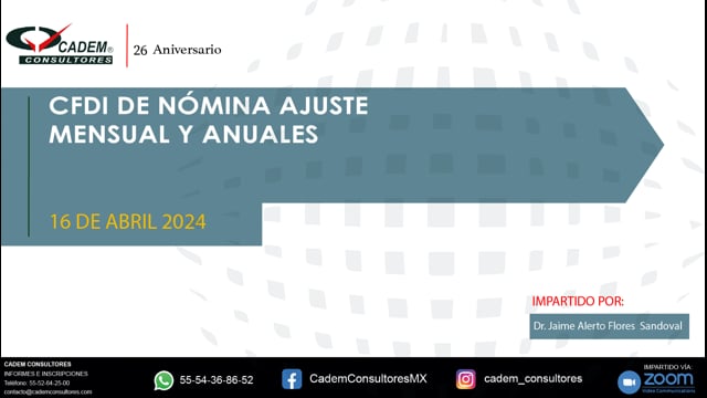 CFDI DE NÓMINA AJUSTE MENSUAL Y ANUALES