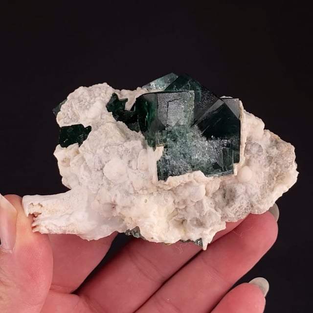 Fluorite (gemmy twin) with Aragonite
