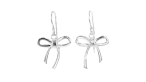 Italian Sterling Silver Bow Drop Earrings