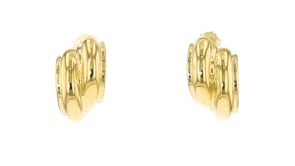 Italian 18kt Gold Over Sterling Curved Ribbed Earrings