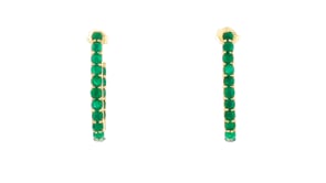 3.60 ct. t.w. Emerald Paper Clip Link Drop Earrings in 18kt Gold Over Sterling
