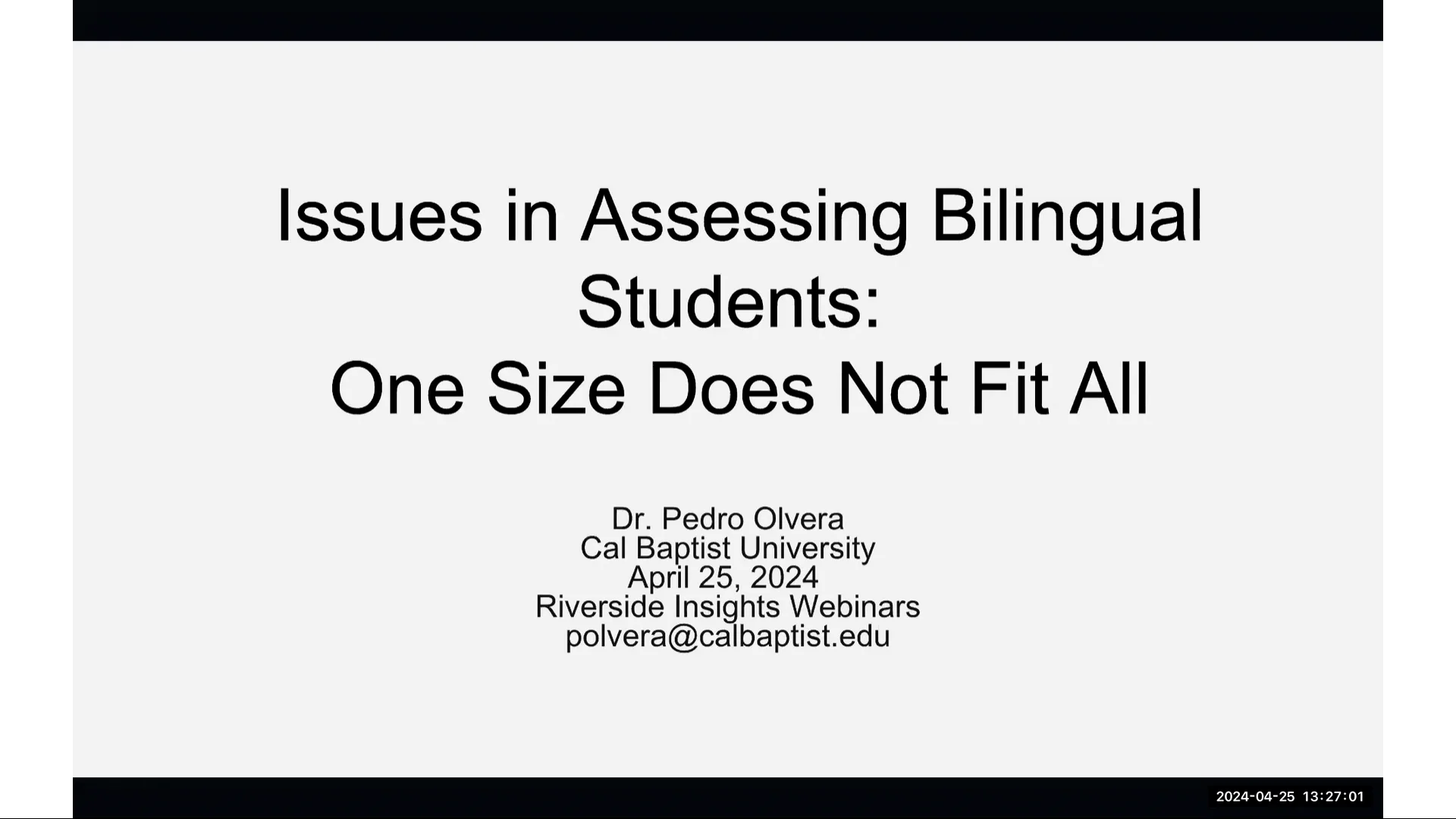 Issues in Assessing Bilingual Students: One Size Does Not Fit All