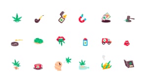 Animated Weed Stickers, a Duotone Icon by Vectors Market (Thumbnail 7 of 7)
