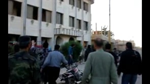 قائد المجلس العسكري يلقي كلمة من على خط الجبهة الاول في خربة غزالة في ريف درعا