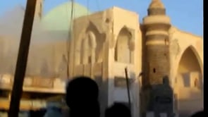 سقوط قذيفة أثناء جولة ميدانية لقائد المجلس العسكري وعدد من القادة الميدانيين في معركة "جسر حوران" في بلدة خربة غزالة في ريف درعا