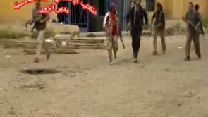 مرابطة كتيبة احباب الصحابة التابعة للواء القادسية  على مشارف مبنى الخدمات الفنية في دير الزور