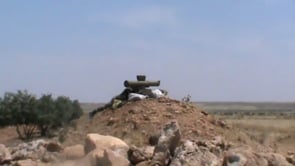 استهداف دبابة بواسطة صاروخ كونكورس ضمن مجريات معركة الجسد الواحد في ريف حماه من قبل لواء فرسان الجبل