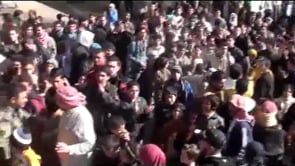 كلمة الملازم أول أمجد الحميد أثناء مشاركته بمظاهرة في مدينة الرستن في ريف حمص في جمعة "روسيا تقتل أطفالنا"