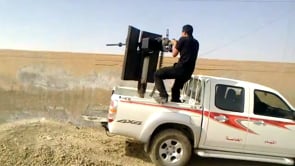 استهداف مطار دير الزور العسكري بواسطة رشاش 12.5 من قبل لواء درع الأمة