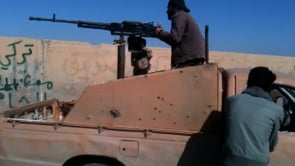 استهداف مطار دير الزور العسكري بواسطة رشاش 12.5 من قبل لواء درع الأمة