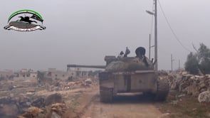 استهداف تحصينات تنظيم داعش داخل الفوج 46 بواسطة دبابة من قبل تجمع ثوار الأتارب