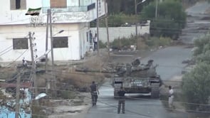 استهداف عربة شيلكا لقوات النظام في مدينة نوى في محافظة درعا بواسطة دبابة من قبل لواء أحرار نوى