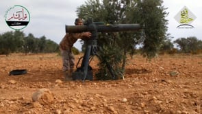 استهداف عربة بي ام بي بصاروخ تاو من قبل كتائب ثوار الشام في بلدة الحاضر في محافظة حلب