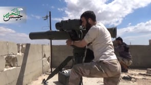 استهداف عربة بي ام بي بصاروخ تاو من قبل جيش التحرير في ريف حماة الشمالي