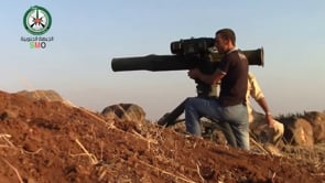 استهداف مدفع 57 بصاروخ تاو من قبل لواء عمود حوران في مدينة بصر الحرير في محافظة درعا