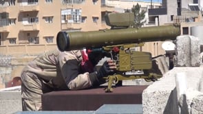 استهداف مواقع قوات الأسد بصاروخ كونكورس من قبل القيادة العسكرية الموحدة في القلمون في منطقة القلمون في محافظة ريف دمشق