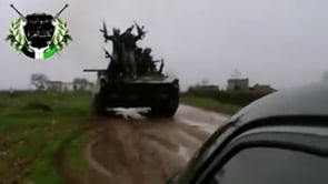 اغتنام عربة بي ام بي في مدينة حلفايا في محافظة حماة