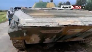 اغتنام عربة بي ام بي بعد السيطرة على حاجز الجسر في بلدة مورك في محافظة حماة