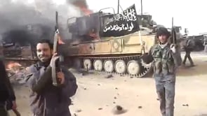 تدمير رتل عسكري لقوات النظام أثناء محاولتهم الإنسحاب من اللواء 113 في ريف دير الزور