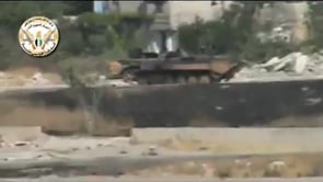 تدمير عربة بي ام بي في حي القابون في مدينة دمشق