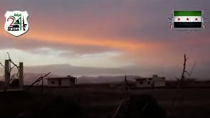 استهداف عربة شيلكا بصاروخ فاغوت من قبل الفرقة 24 مشاة في قرية تل قرين في محافظة درعا