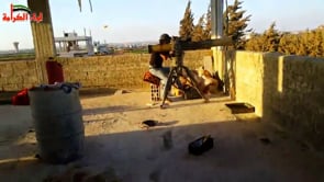 استهداف مواقع قوات الأسد بصاروخ تاو من قبل لواء الكرامة في بلدة أبطع في محافظة درعا