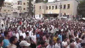 مظاهرة وتشييع فراس الباشي في بلدة كفر تخاريم في ريف إدلب